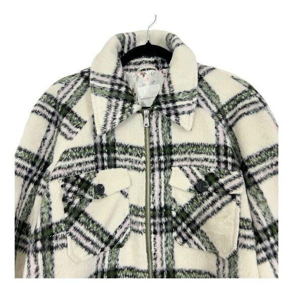 Avec Les Filles Womens Size 1X Zip Front Plaid Raglan Zip Shack­et New NWT - Picture 3 of 6